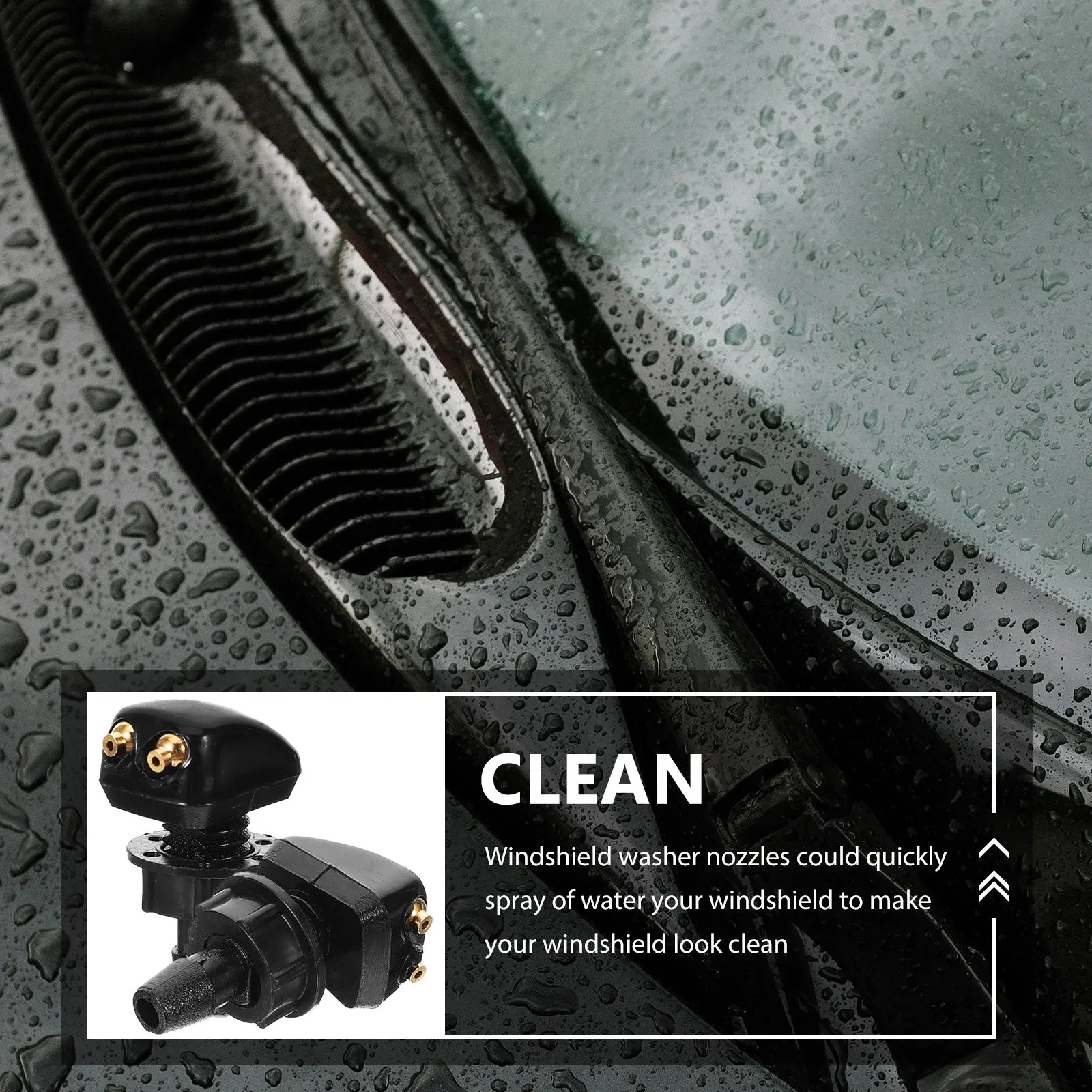 

2Pcs Windshield Washer Nozzles Front Nozzle Replacement Easy Install Clean Windshield Washer Nozzle