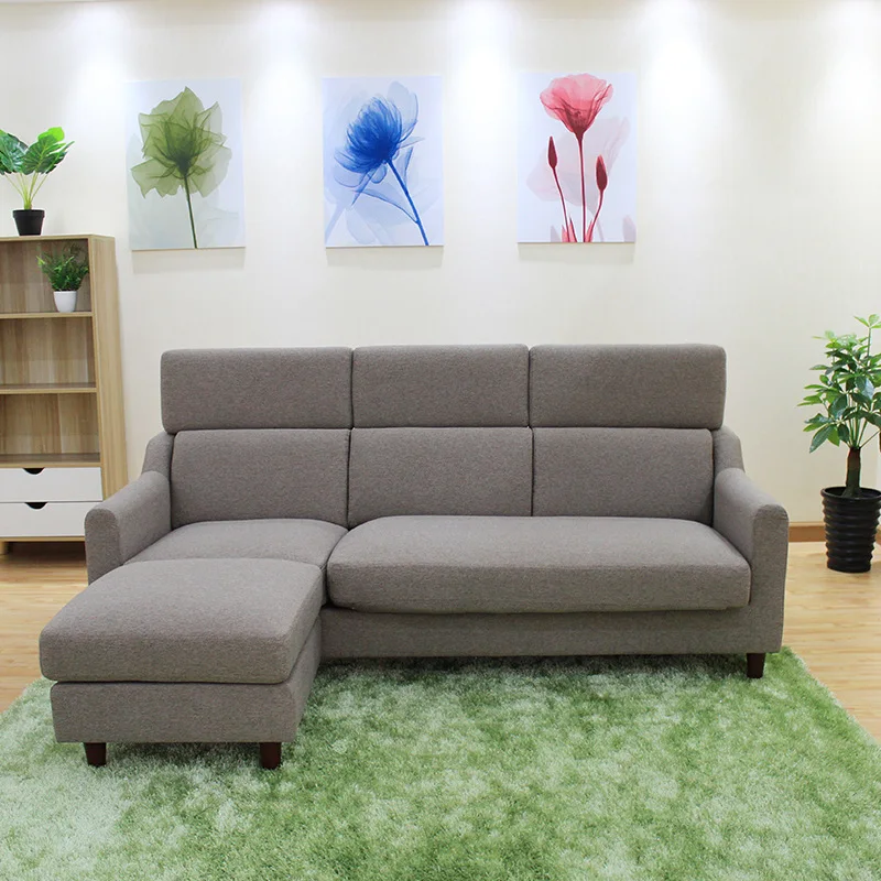 Living room office sand + headrest adjustable concubine solid wood sofa modern simple 3 people