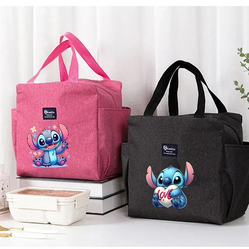 Stitch Portable Lunch Drink Carrier Insulated Bag Fresh Cooler Pouch Food Thermal Box Tote Food Picnic Container Bag Gift Kawaii