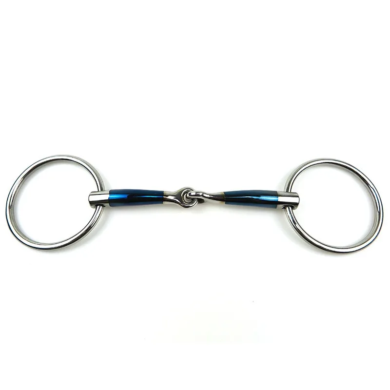 Stainless Steel Ring Snaffle Bit.Blue Iron Jointed Mouth Mouth Thickness:13 To 14mm,