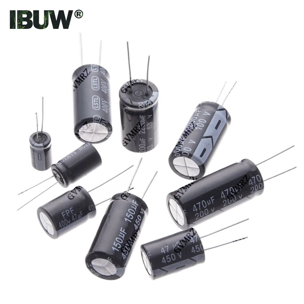 Electrolytic Capacitor Set 63V 100V 200V 250V 400V 450V for DIY Circuit Repair 10UF 20UF 100UF 220UF