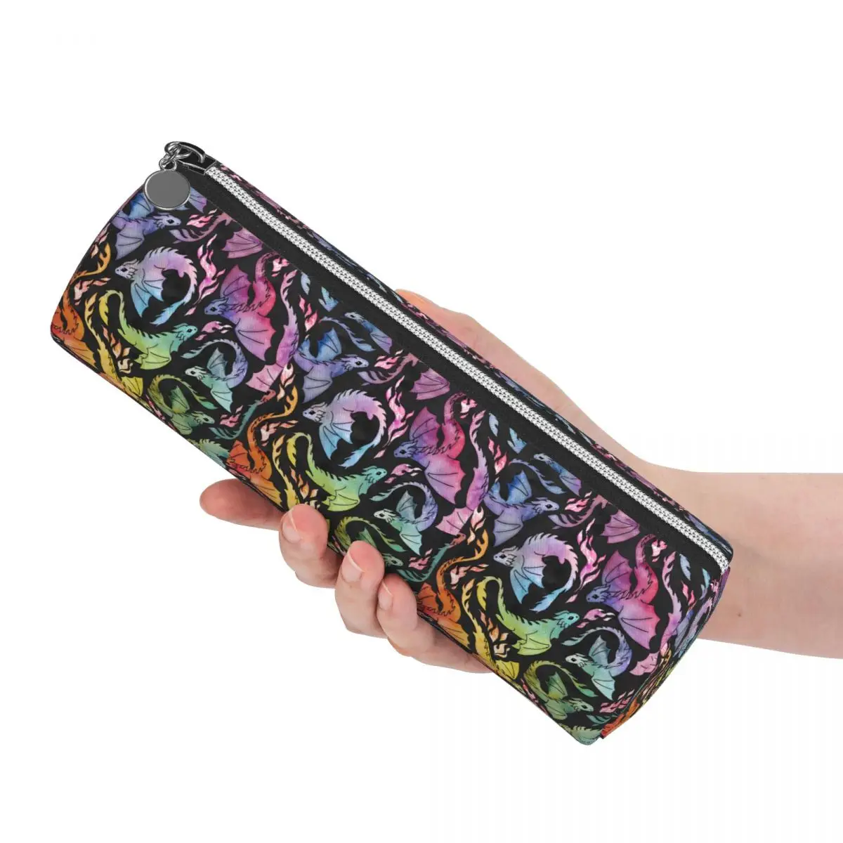Dragon Fire Dark Rainb Pencil Case Pencil Pouch Cylinder Pen Box Pencil Bag for Students School
