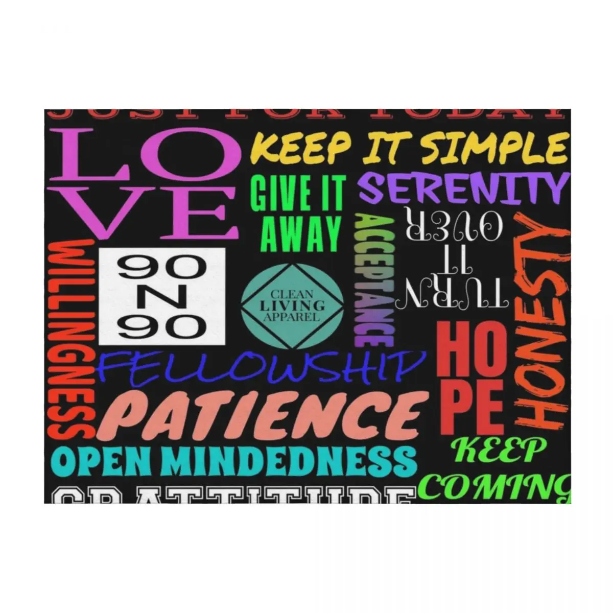 

Spiritual Principles of 12 Step Recovery Program NA AA Throw Blanket Plaid on the sofa Summer Beautifuls Luxury Blankets