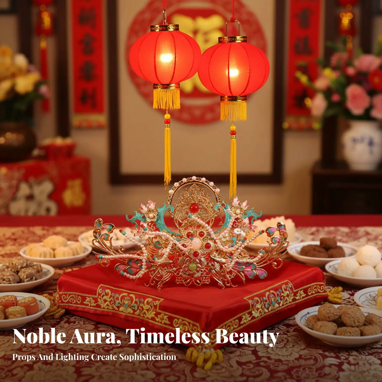 Traditional Chinese Hair Crown Fairy-Like Aesthetic Traditional Chinese Hair Accessory Traditional Hairpiece Elegant Design