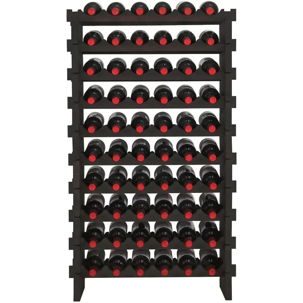 Wine Rack Solid Wood Stackable Storage Wooden Wine Rack Wine Cabinet (60 Bottles)|