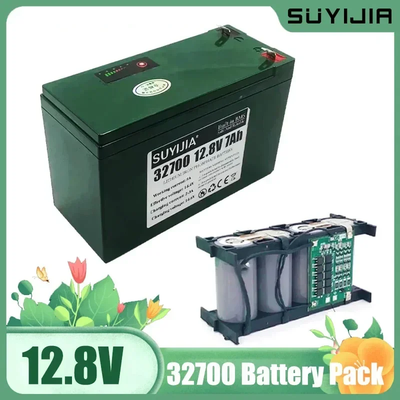 Lifepo4 32700 Power Lithium Battery Pack 4S1P 12.8V 7Ah 4S 40A Balanced BMS Electric Boat and Uninterruptible Power Supply 12V