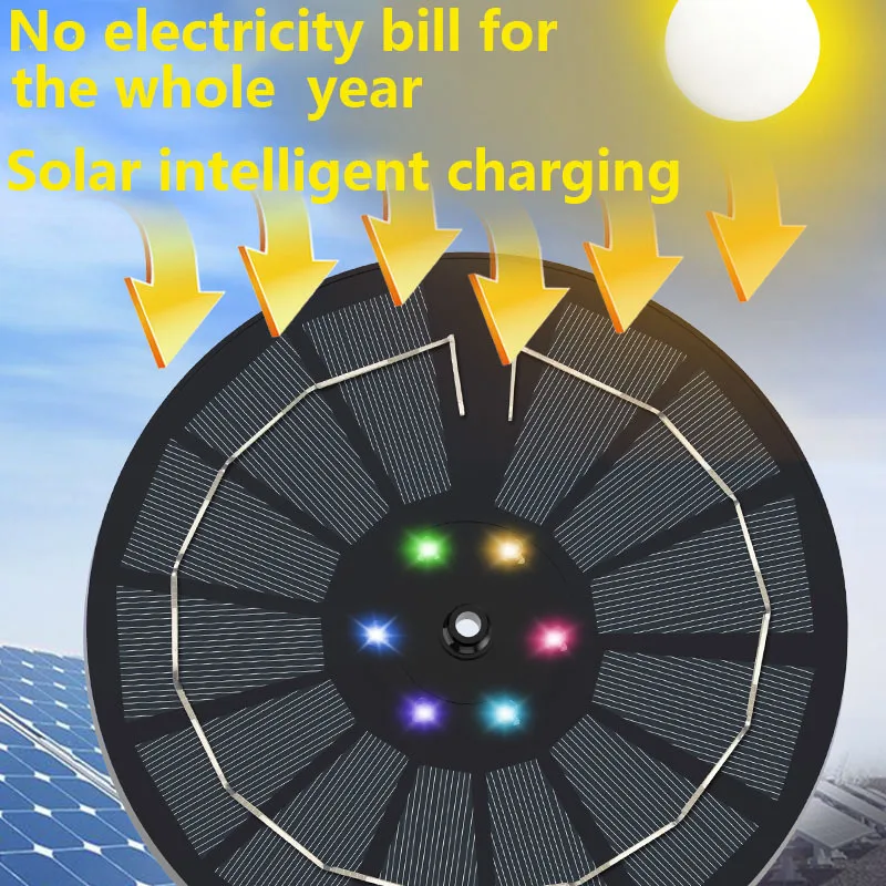 Solar Energy Floating Water Fountain Built-in Pump Waterproof For Bird Bath Pond Garden Rockery Landscape Decoration