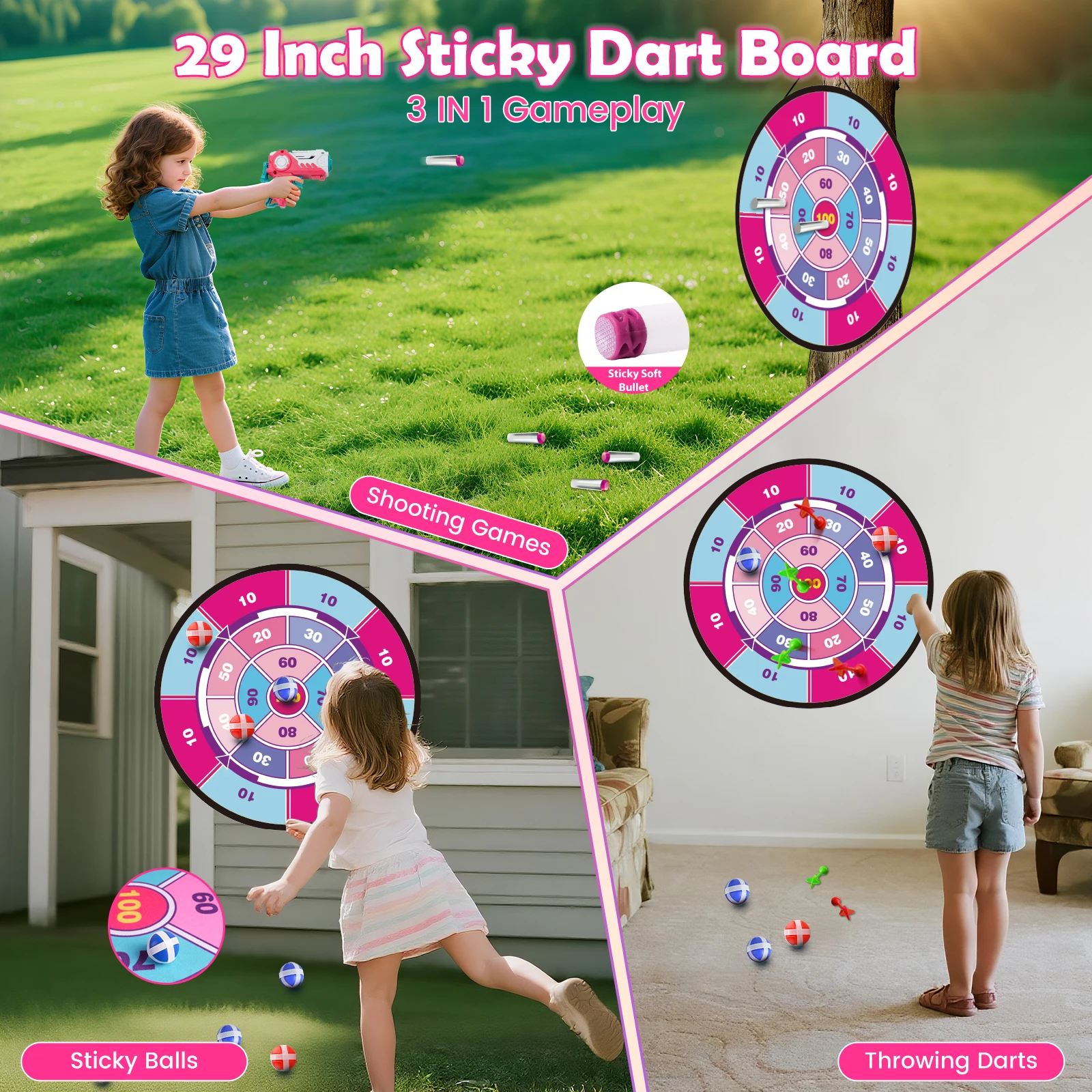 VATOS ليلة ضوء القوس السهم البنادق لعبة للفتيات الرماية الوقوف الهدف مجلس داخلي في الهواء الطلق لعبة لعب الاطفال عيد الميلاد هدية عيد ميلاد