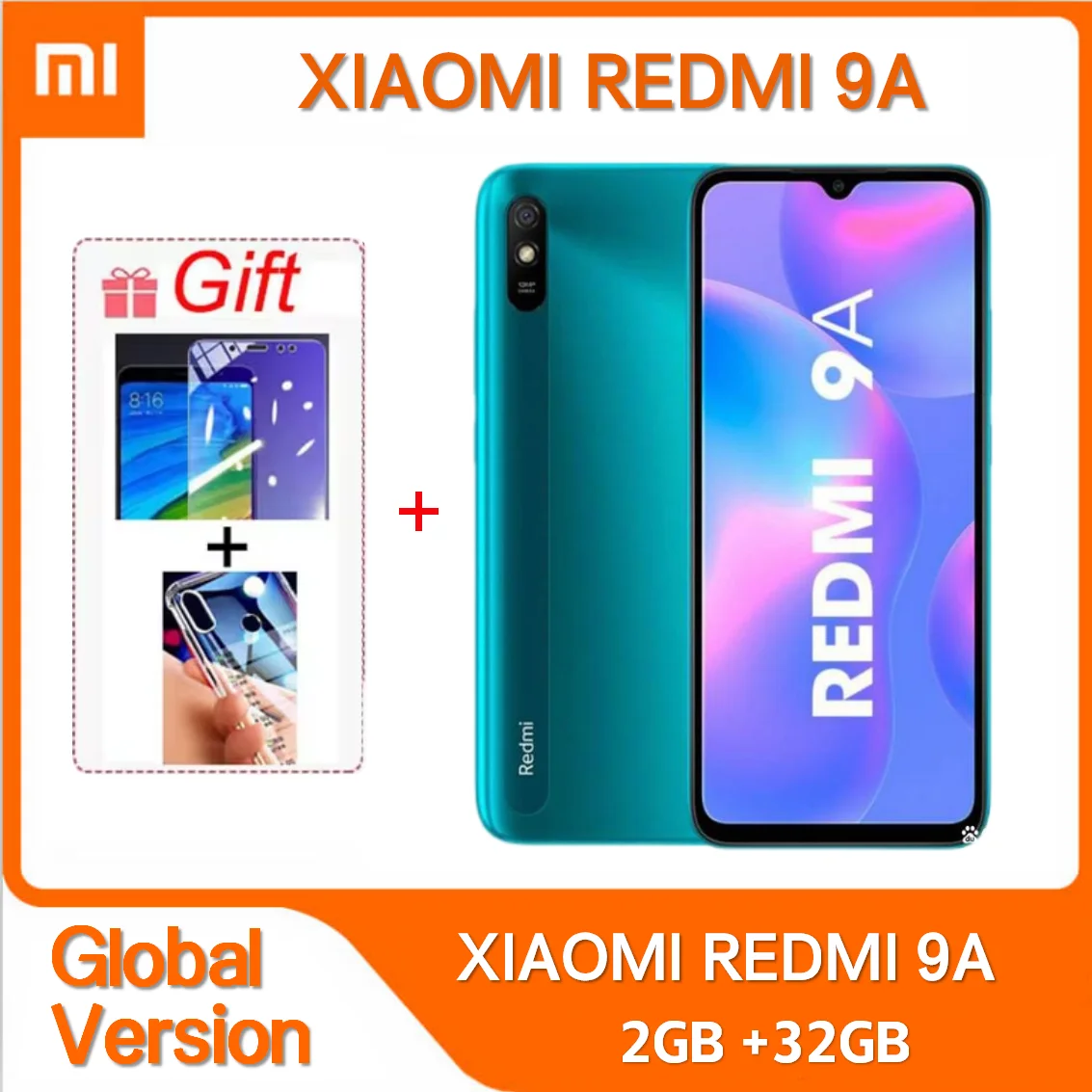 GLOBAL VERSION Xiaomi Redmi 9A /9AT Smartphone 2GB 32GB 5000mAh 6.53 inch Cellphone MTK Helio G25 Octa Core 13MP 4G Smartphone