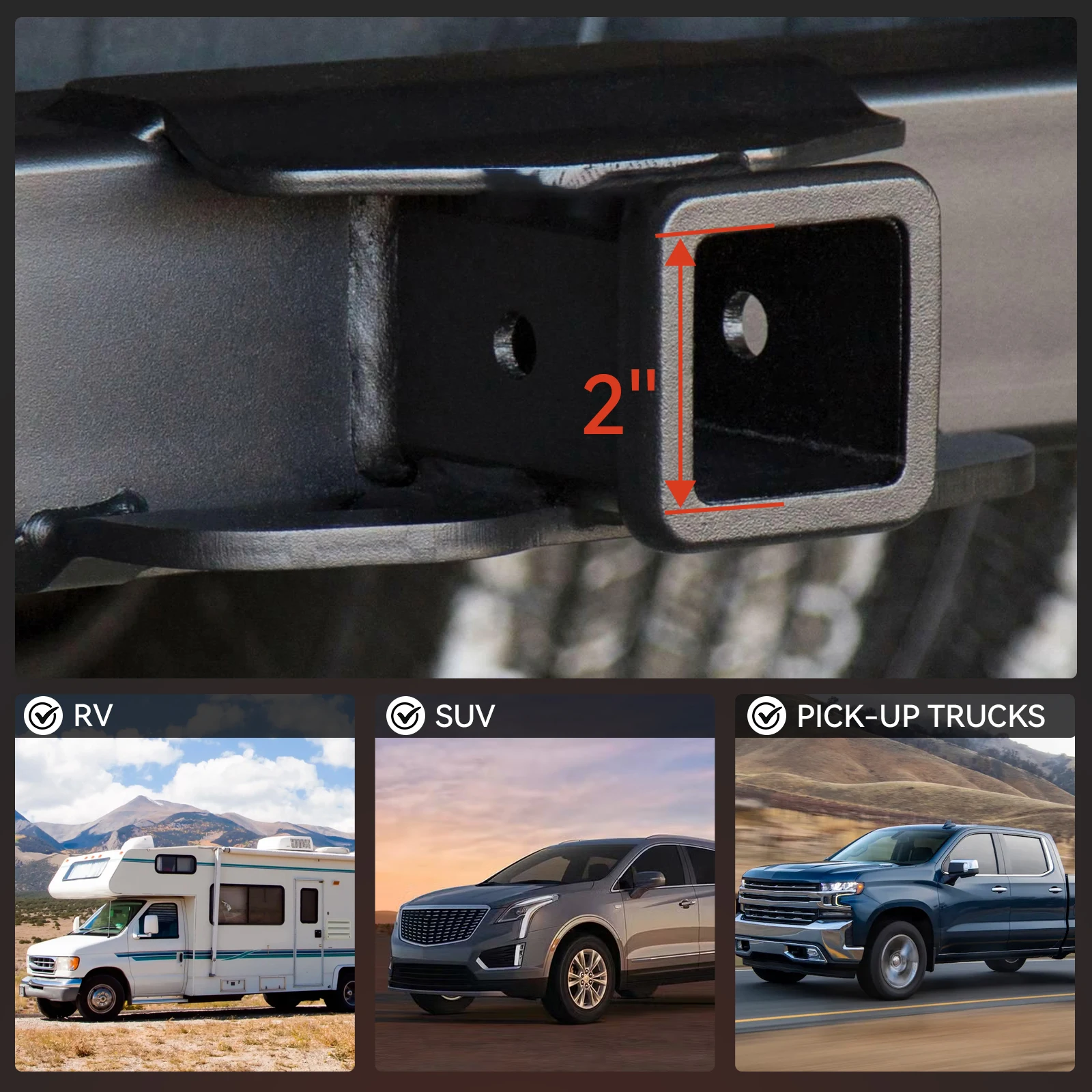 

Защитный пылезащитный колпачок для фаркопа, красный, для прицепного устройства, класс 3, 4, 5, подходит для вставки 2 дюйма, с отражателем