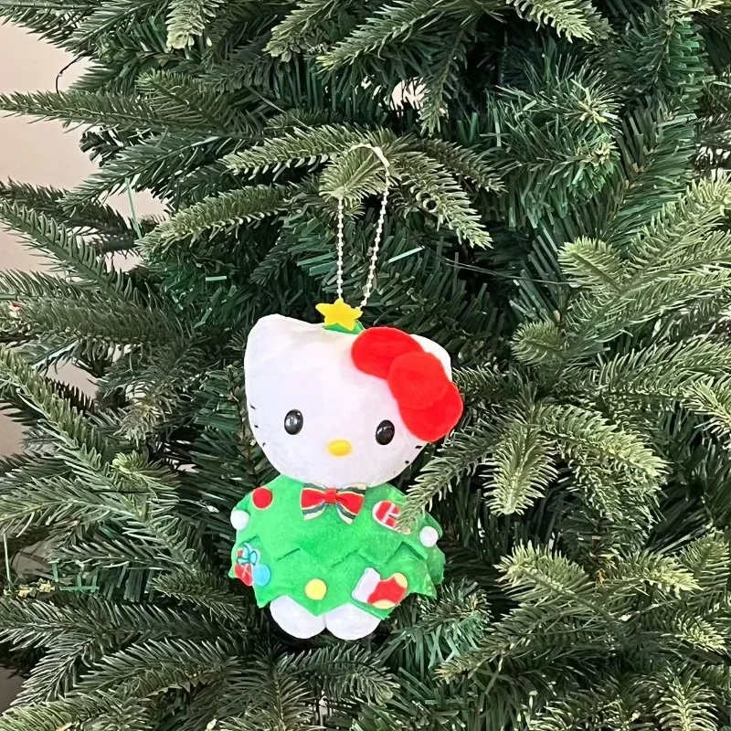 Sanrio Hello Kitty Plush Doll Cartoon Anime Cute Christmas Tree Skirt KT Cat Plushie Backpack Pendant Girl&Child Holiday Gifts