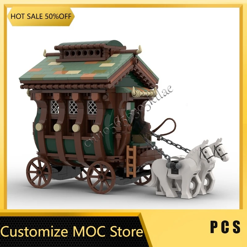 Nouveau 896 pièces vente chaude Moc médiéval luxe Wagon maison bloc de construction personnaliser bricolage éducation assemblage enfants jouets cadeaux Surprise