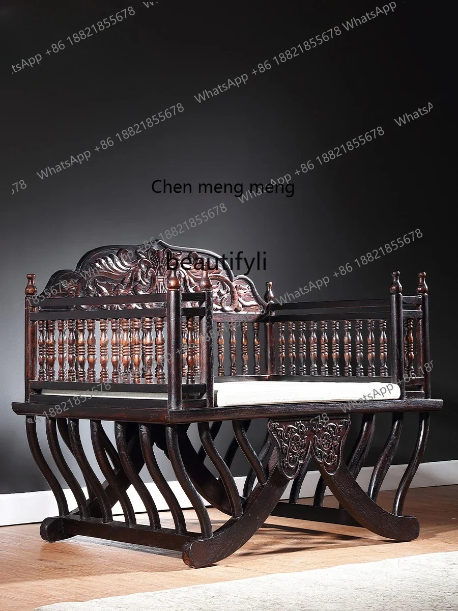 

ss7304 Thailand Carved Backrest Couch Thai Living Room Single-Seat Sofa Chair Couch