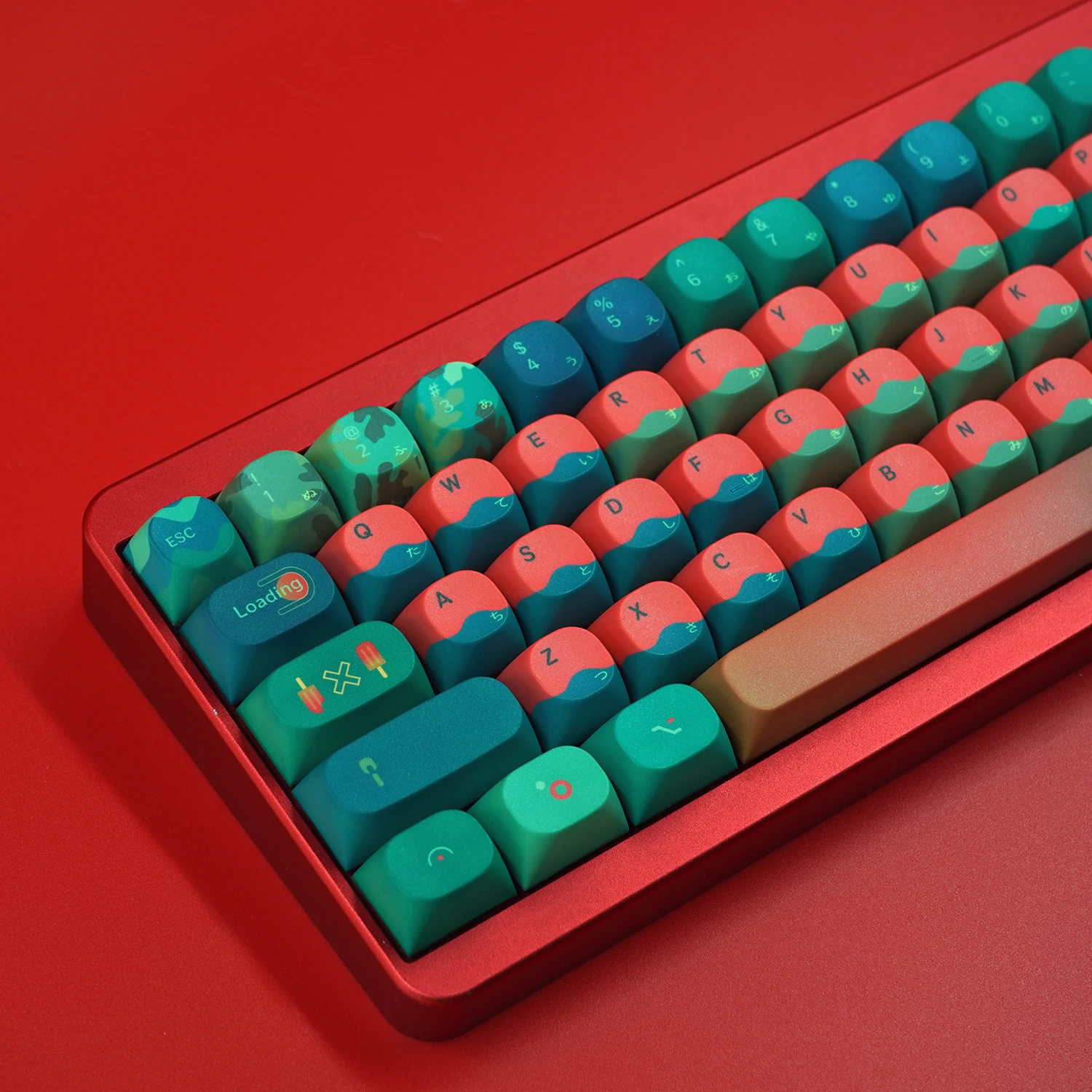 

MA high watermelon theme keycaps Japanese root pbt small full set of thermal sublimation process suitable for mechanical keyboar