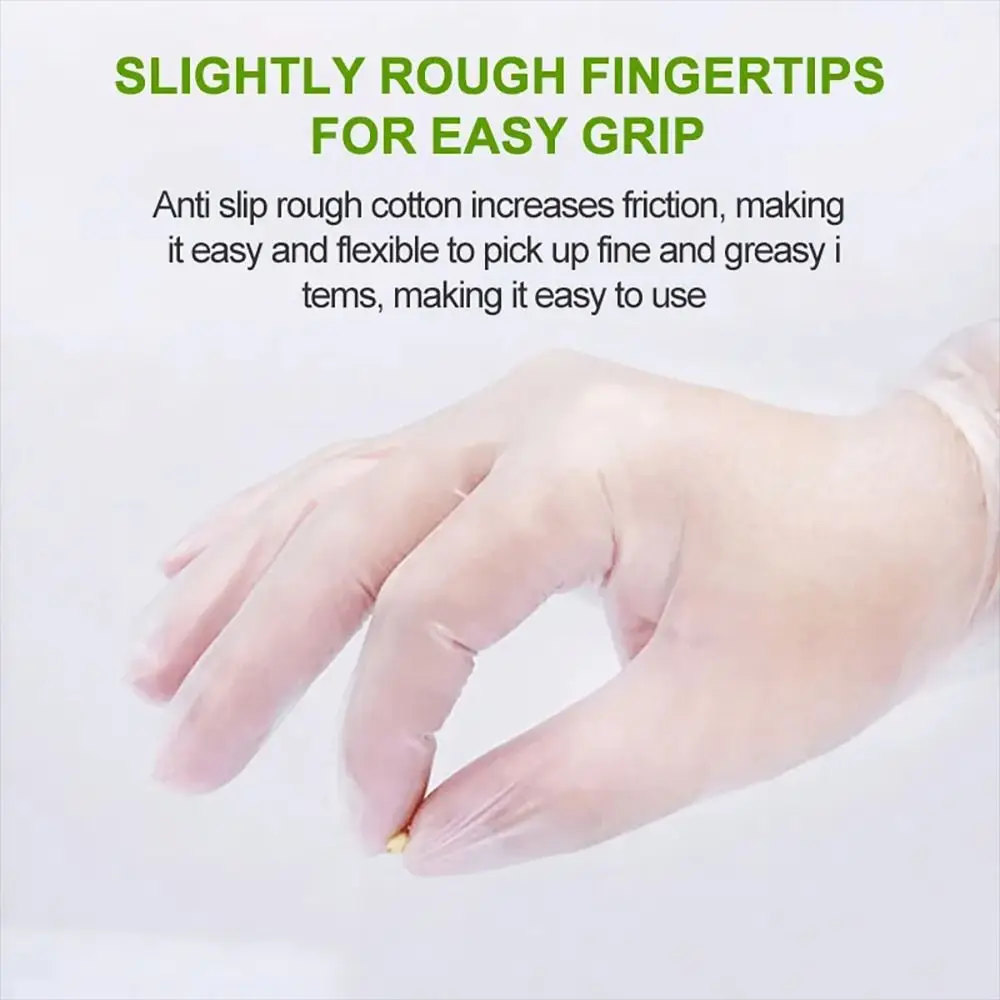 100Pcs Household Acid Work Safety Disposable Gloves Transparent TPE Cleaning Gloves Food Grade Non-Slip Latex Free Gloves