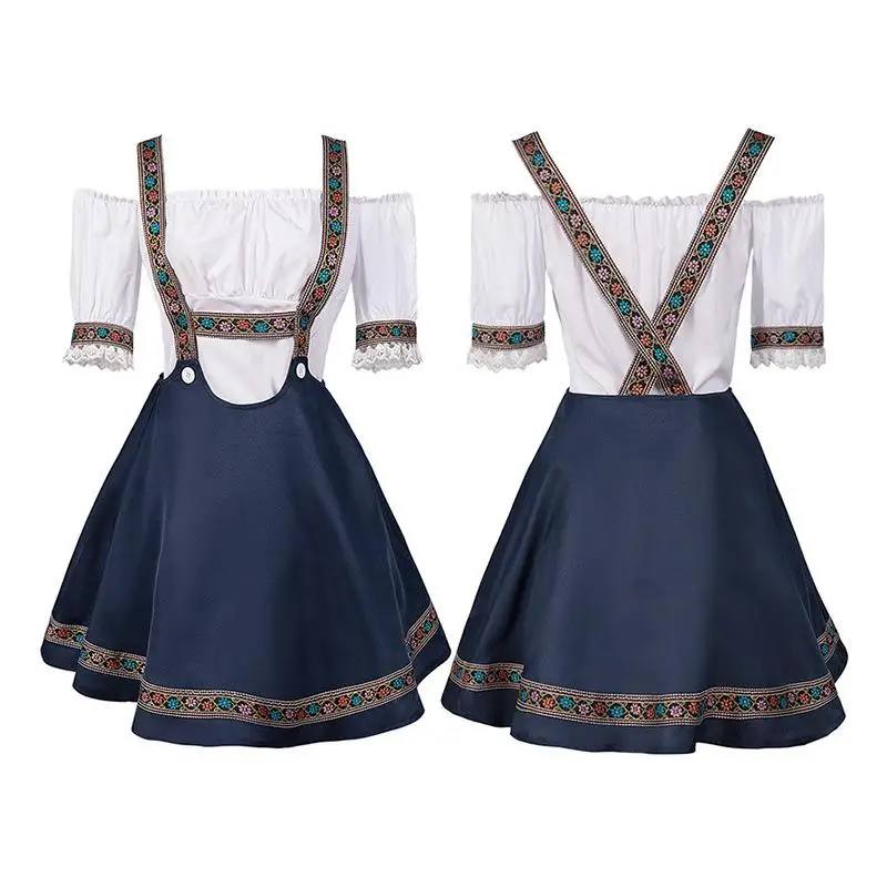 Beer Festival loween Themed Bavarian Women's Outfit Size-Specific Crop Top And High Waist Pants Set Traditional Costume