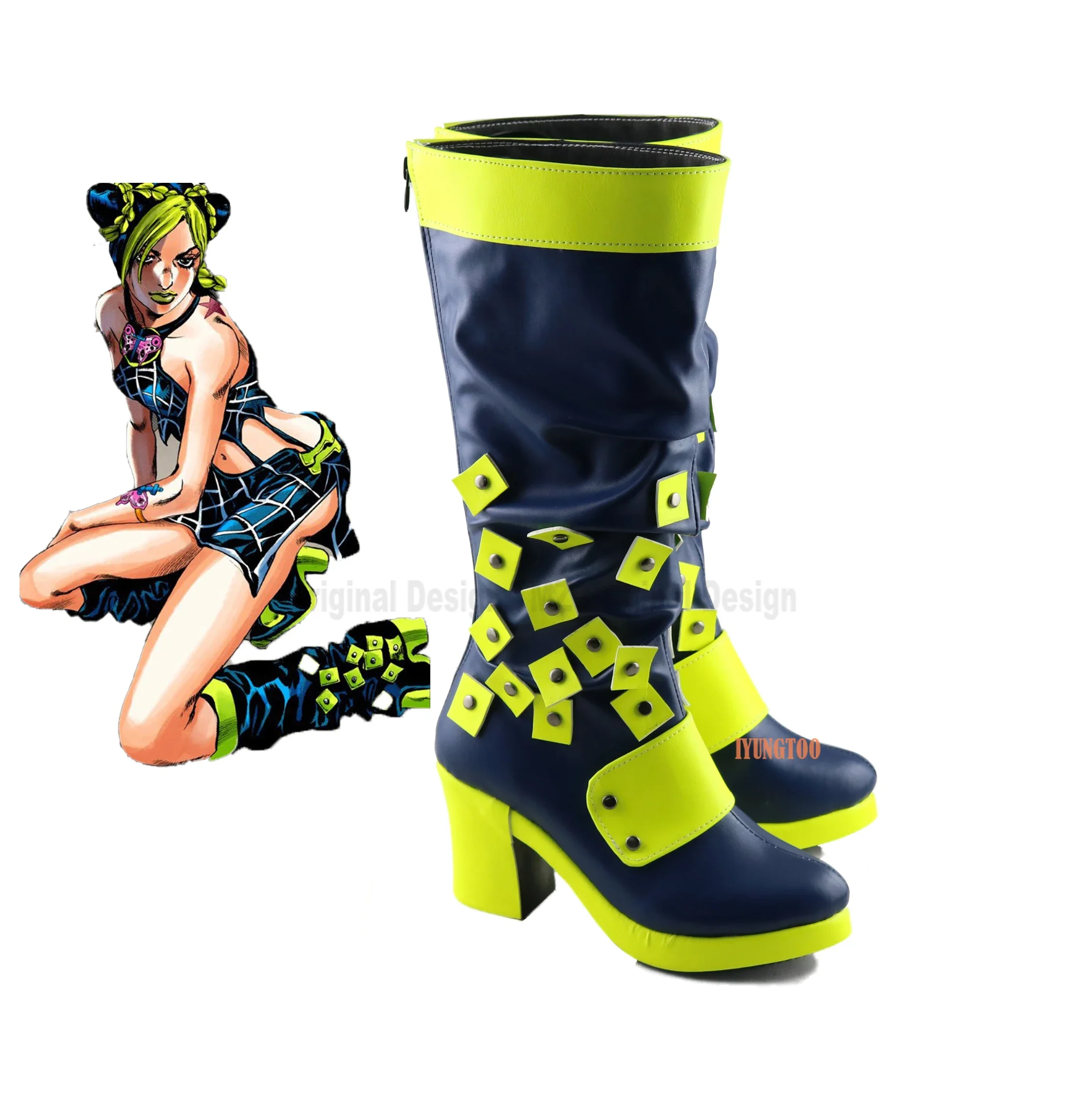 JJoJo's BBizarree Adventure 6 Stone Ocean Cujoh Jolyne Kujo Jolin Characters Anime Costume Prop Cosplay Shoes Boots