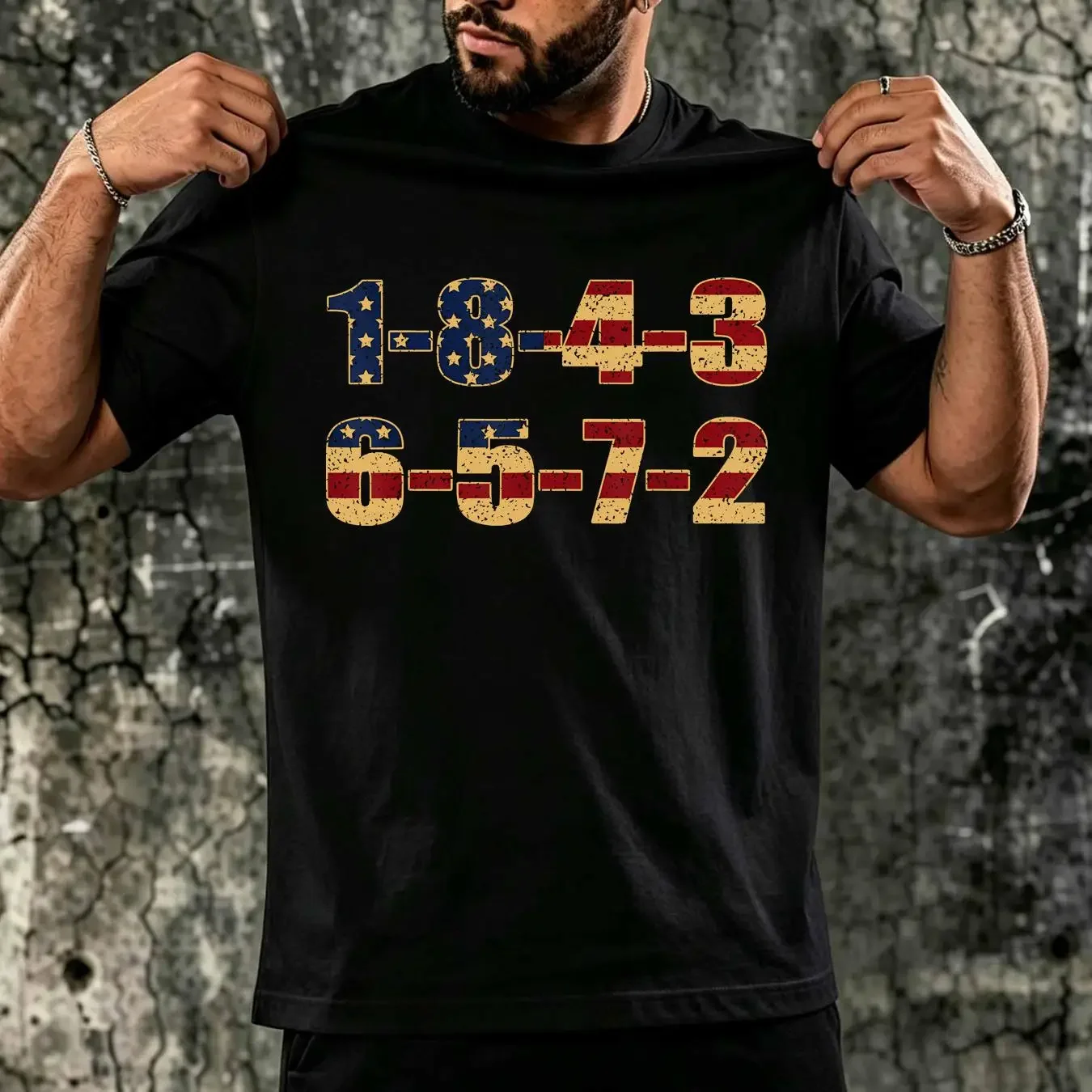 washed T Shirt USA Flag 18436572 Firing Order Small Block Engine V8 S 5XL vintage Washed fashion Comfortable Versatile