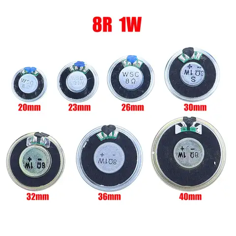 2PCS 8R 32R 0.5W 1W 2W Mini Speaker 8 Ohm 32 Ohm Loud Speaker Diameter 20mm 23mm 26mm 28mm 30mm 32mm 36mm 40mm 45mm Loudspeaker