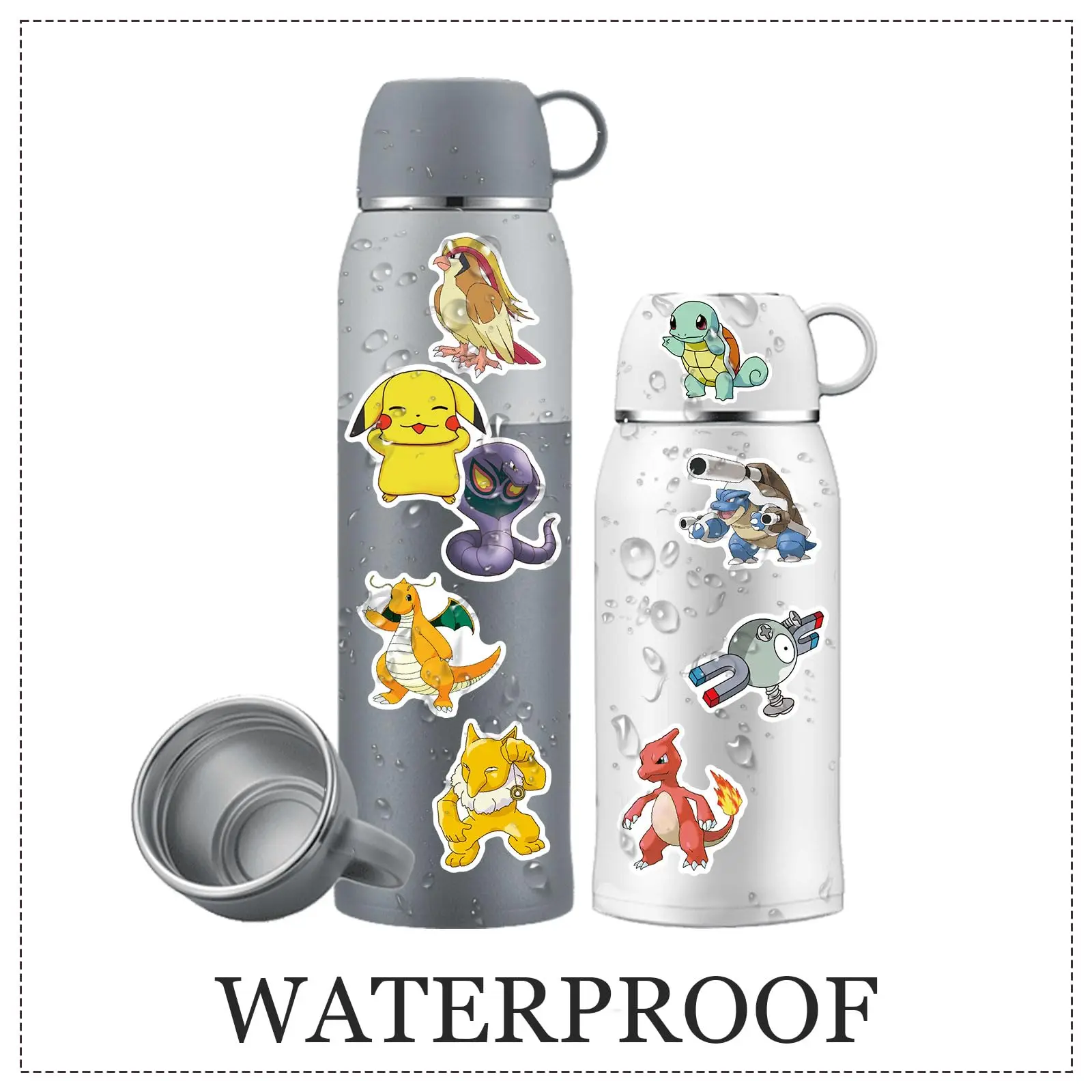 50/100Pcs Cartoon Pokemon Pikachu Stickers Party Favors Gifts for Fun Laptop Skateboard Guitar Suitcase Waterproof Stickers