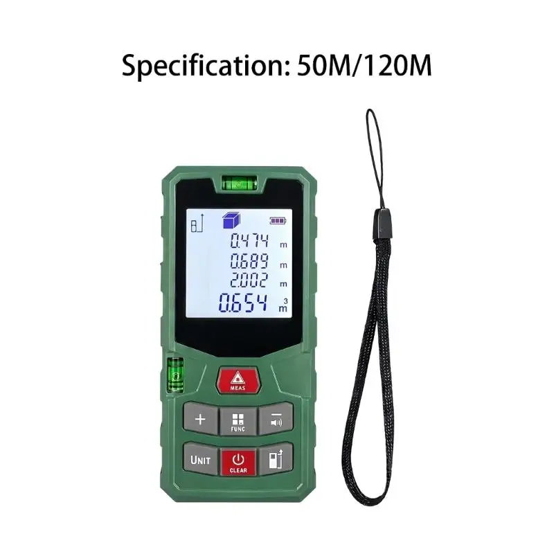 Digital Rangefinder Distance Meter with Bright Screen, Bubble Level and Indoor Measuring for Home Layout and Sizing Tasks D2RD