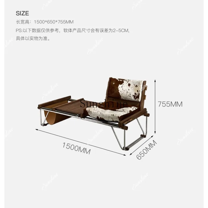French milk cowhide bookshelf chair, bedside bench, antique style, simple and modern  FT