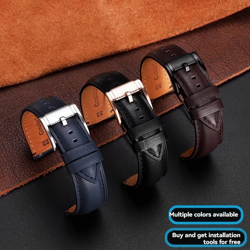 Ремешок для часов из воловьей кожи 20 мм 22 мм для FOSSIL FS4835 FS5237 ME3052 FTW1114, мягкий удобный ремешок, мужской быстросъемный браслет