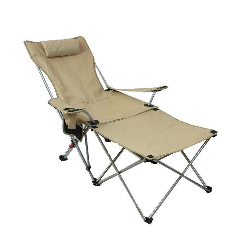 Outdoor Folding Recliner Portable Multi-gear Adjustment Sit and Lie Chair Camping Camping Table and Chair Lunch Break Chairs