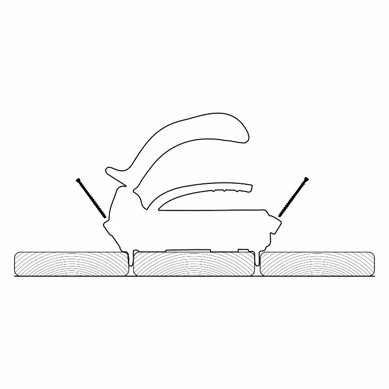 Decker, punching tool for edge fastening installation