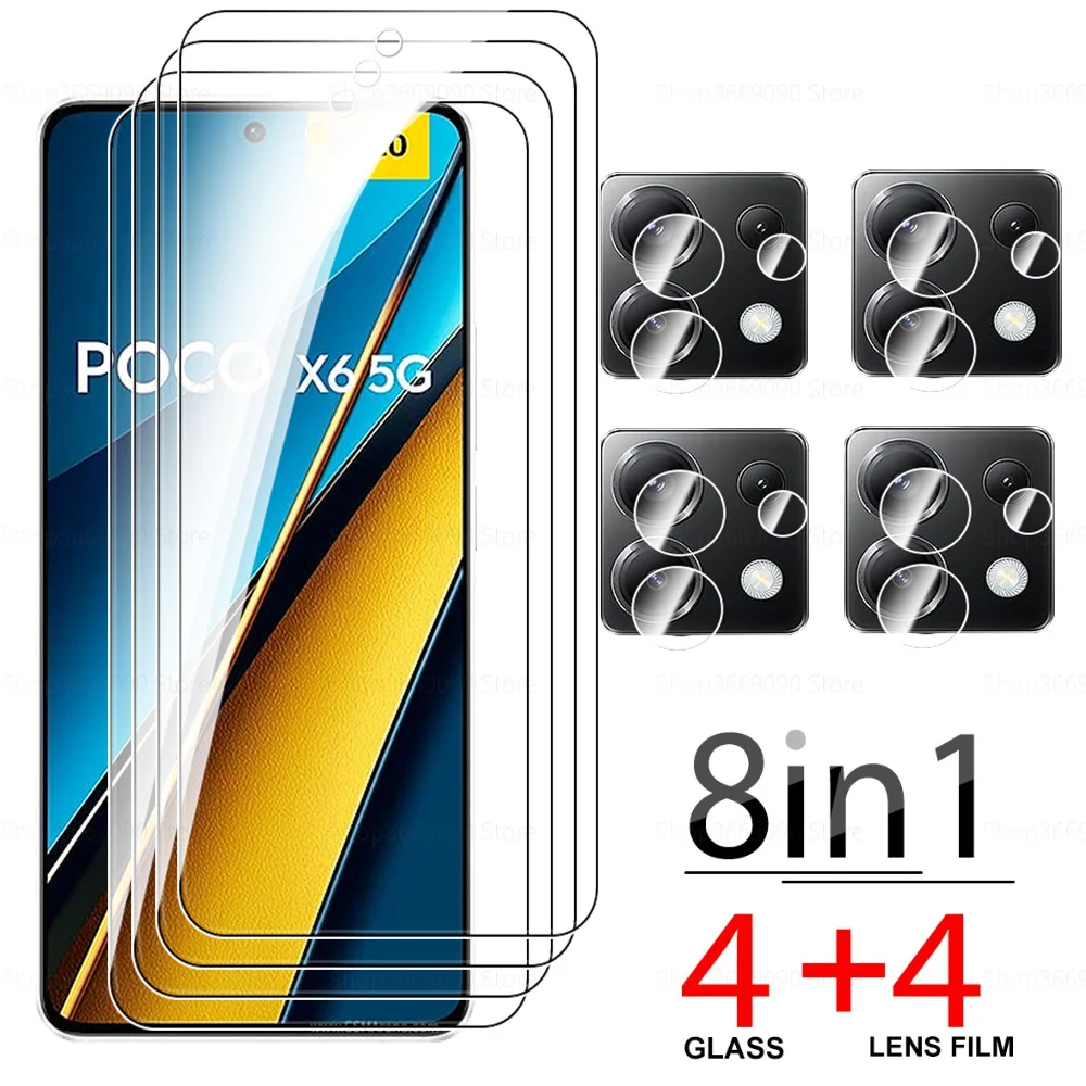 

8In1 Pocox6 Poko Little X 6 Pro X6pro Camera Lens Protective For Xiaomi Poco X6 5G Tempered Glass Screen Protector