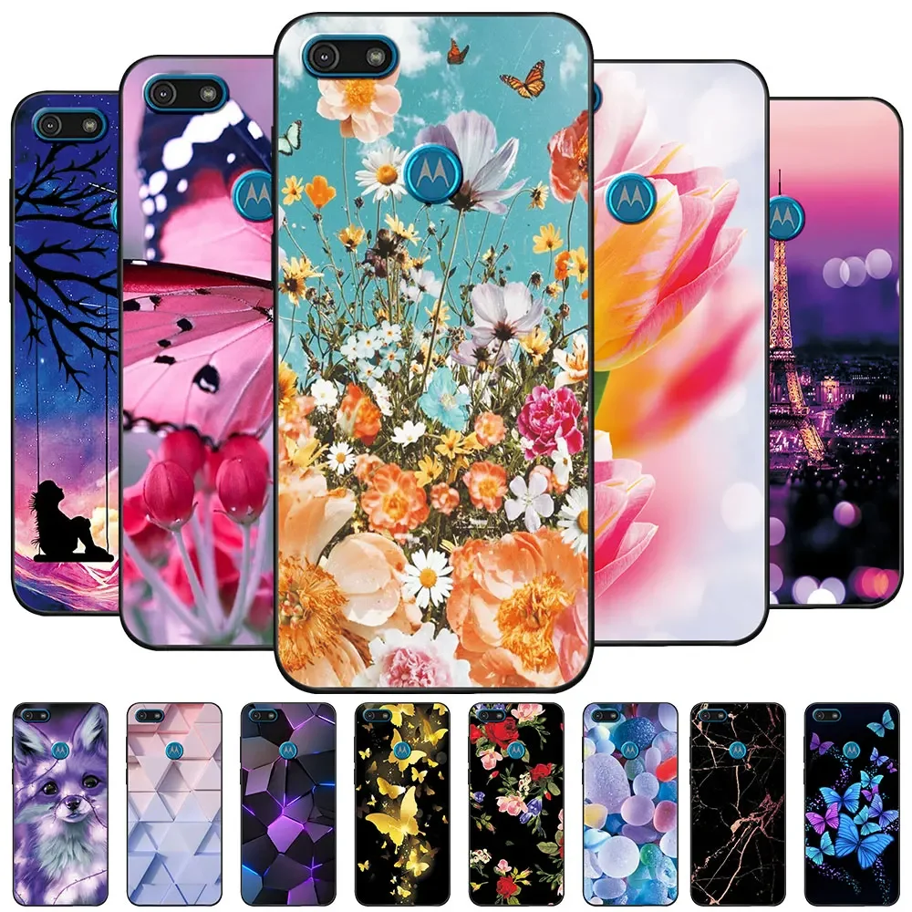 Case For Moto E6 Play Coque TPU Soft Silicone Phone Funda For Motorola Moto E6 Play Funda Shockproof Cover Capa Bumper Marble