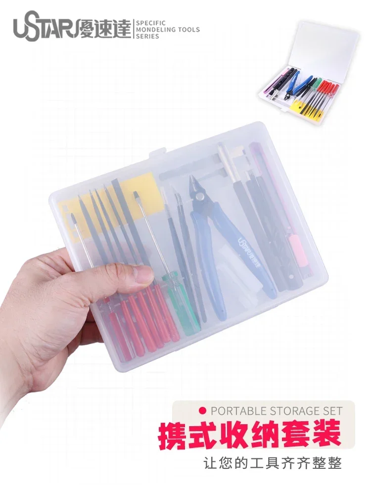 ชุดเครื่องมือพื้นฐานสำหรับงานโมเดล Ustar UA-90073 18 ชิ้น/ชุด กรรไกร มีดพับ อุปกรณ์ประกอบโมเดล สำหรับงานอดิเรก DIY