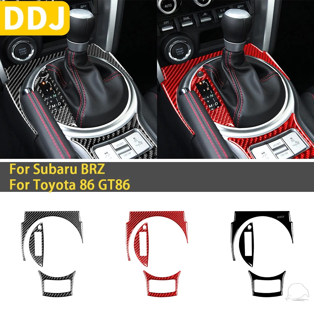 

For Subaru BRZ Toyota 86 GT86 2017-2019 Accessories Carbon fiber Car Interior Center Console Gearbox Cover Sticker Decoration