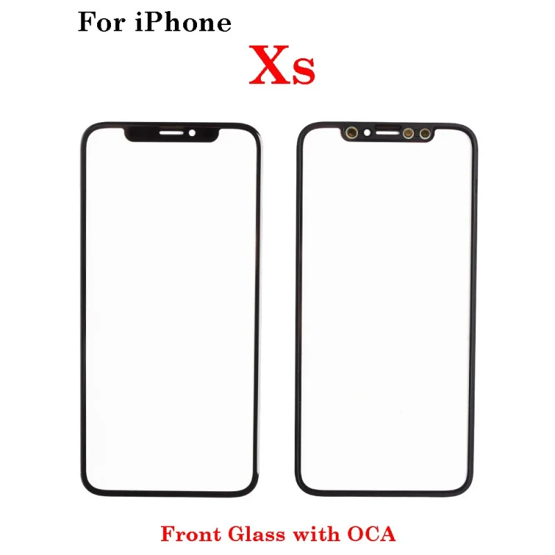 1PCs front screen outer glass with OCA for iPhone X Xs XR Max 11 12 13 14 15 plus pro Max mini LCD external lens