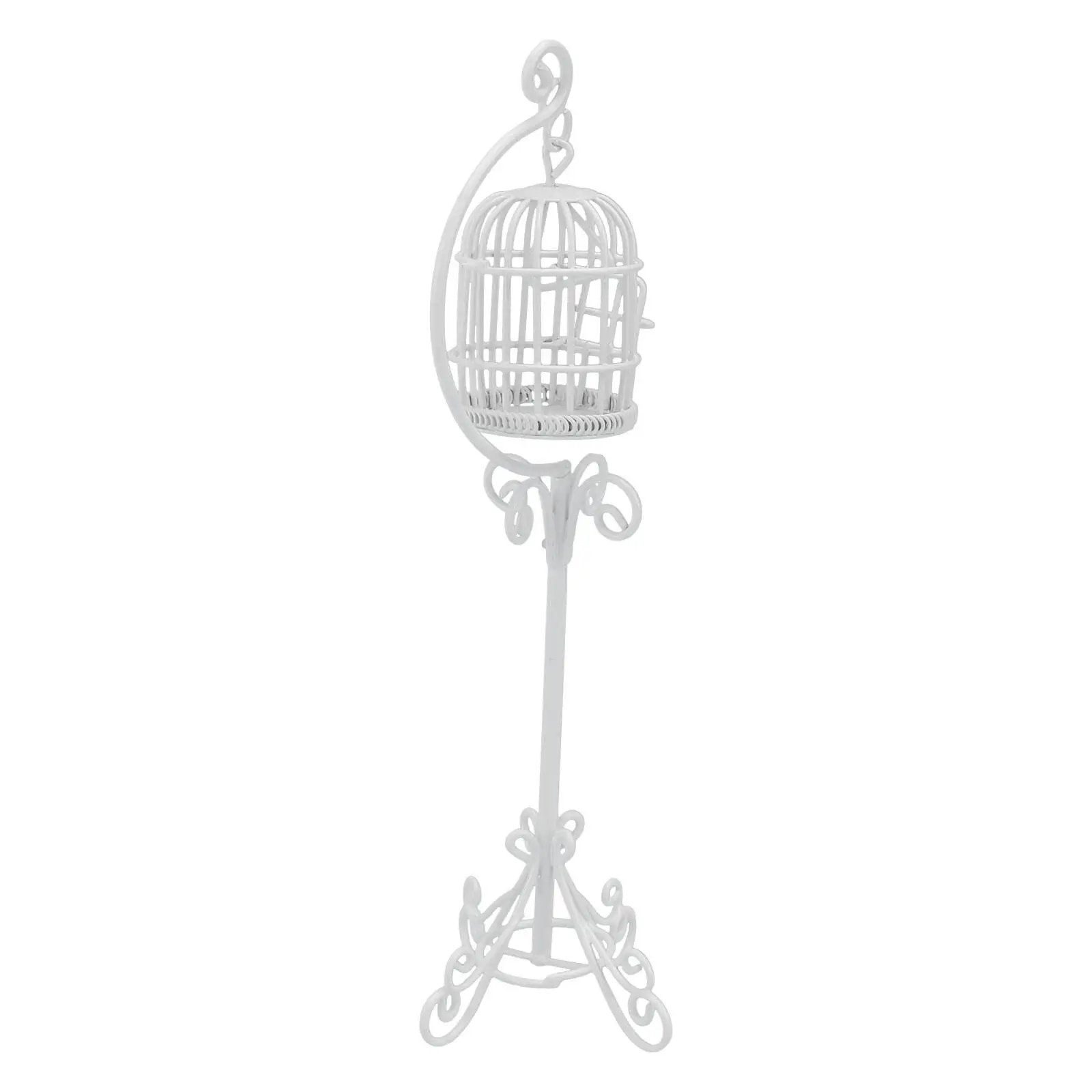 Miniature Metal Birdcage House Outdoor Model Decor Scene with Support Vintage Home High Quality