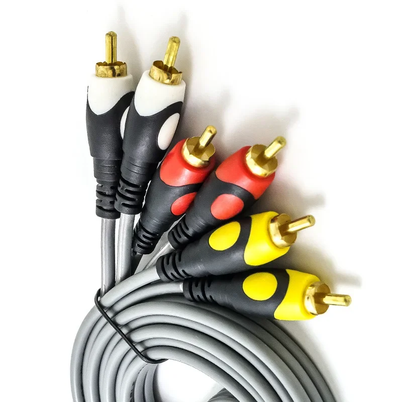 3X RCA Plug Video Cable For DVD VCD TV Set-top Box Amplifier 3RCA to 3 RCA Male To Male Audio Cable Gold Plated AV Cable