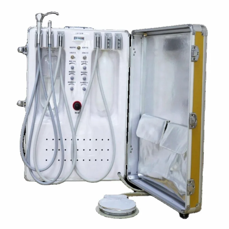 HOT Mobile Medical Portable Dental Turbine Unit With Air compressor Handpiece Ultrasonic Scaler Dental Equipment Supplier