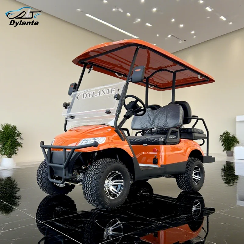 عربة جولف كهربائية جديدة بمقعدين 2 + 2 مجهزة بـ 72 فولت/120 أمبير تدعم تخصيص لون الجسم 5 كيلو وات عربات تجرها الدواب
