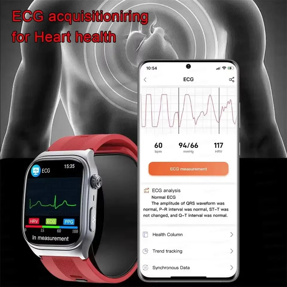 2025 New  Air Pump Airbag Test Three High Smart Watch Men ECG+PPG Smart NFC Blood lipids Health Tracker Smart Bracelet