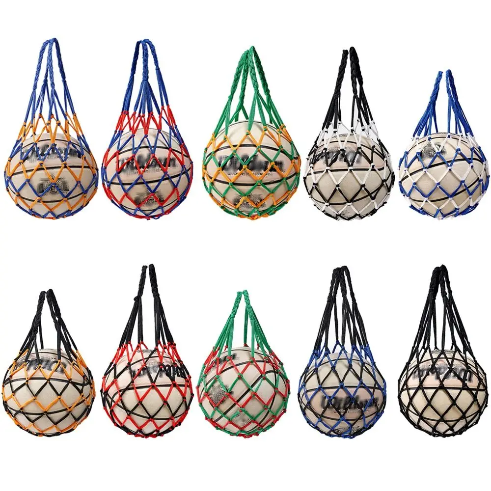 Ball Carrying Nylon Nylon Net Bag Weaving Multiple Colors Basketball Carry Bag Ball Pocket Volleyball Ball