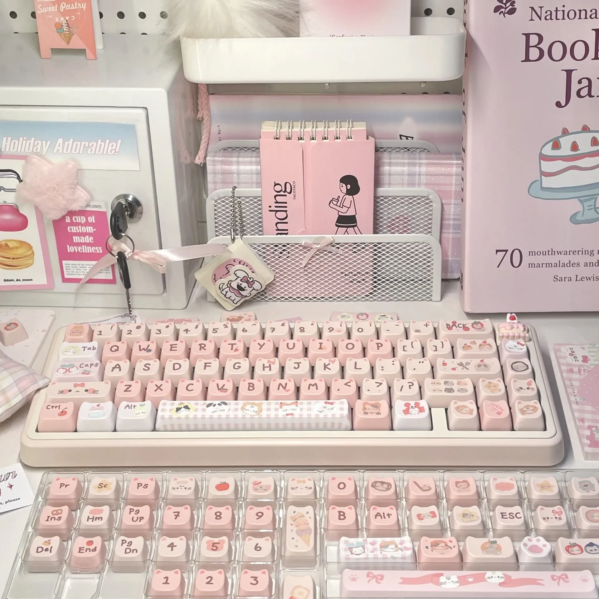 MAO Height Headgear Meow Meow 140 Cute Cross Sublimation Mechanical Keyboard Keycaps