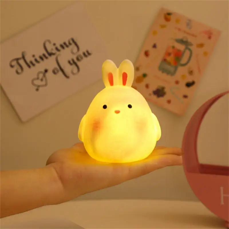 

Creative Cartoon Bear Duck Rabbit Pig Chicken Night Light, Bedside Bedroom Led Night LightBattery Version Charging Night Light