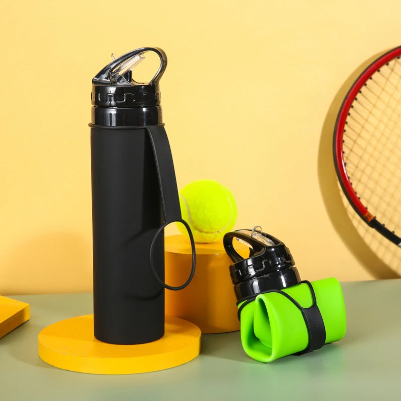 

600ML Outdoor summer new silicone foldable large capacity portable sports water cup cycling mountaineering