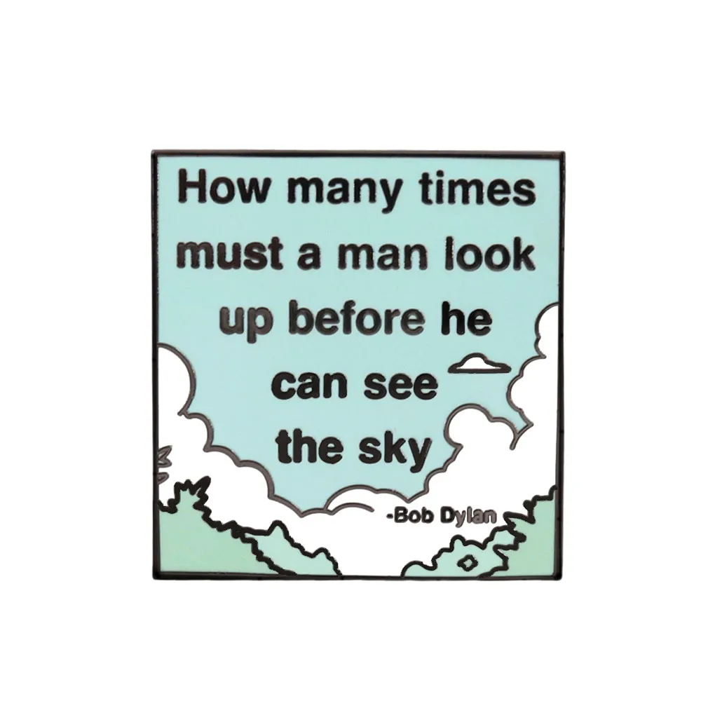 كم وقت يجب أن يبحث رجلًا قبل أن يمكن أن يرى السماء المينا دبابيس بوب ديلان شارة التلبيب بروش الملابس الديكور مجوهرات