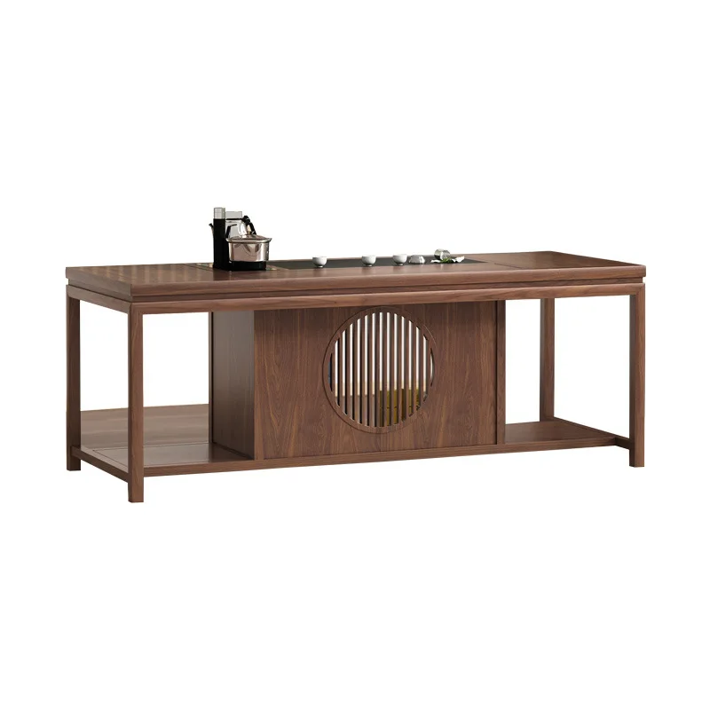 

Solid wood new Chinese tea table and chair combination, household set, office tea table