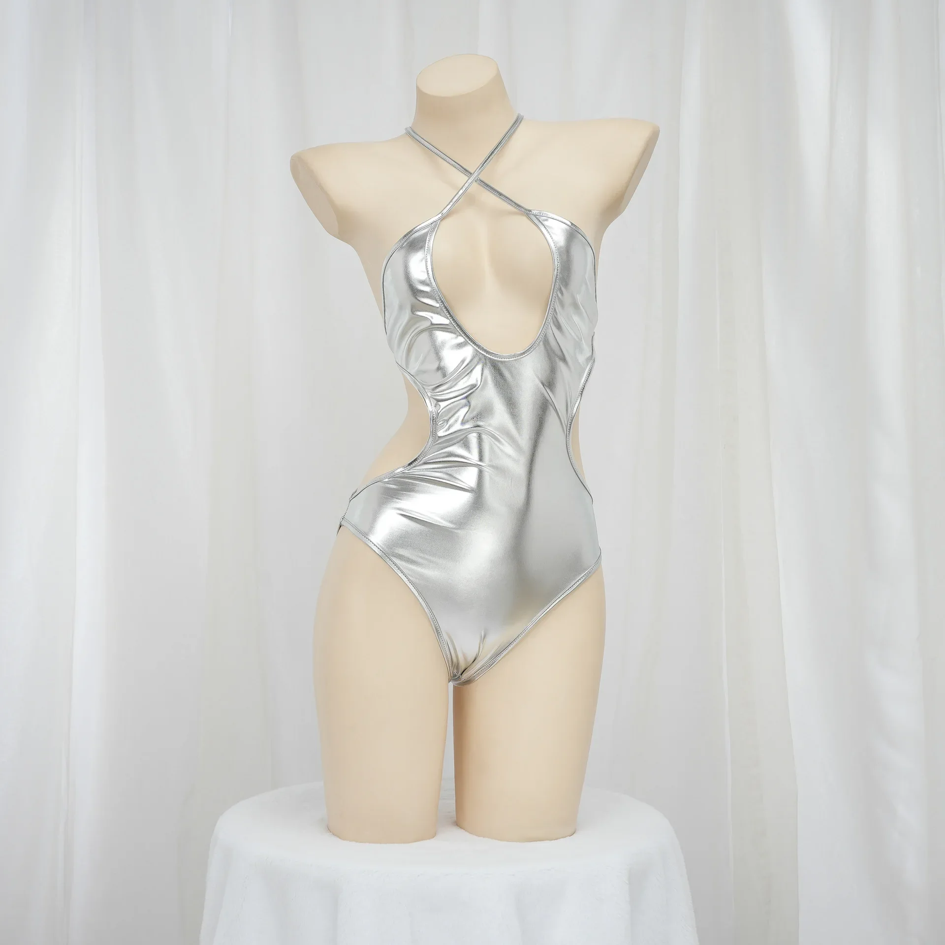 Costume da bagno intero da donna sexy con scollo all'americana, costume da bagno intero, monokini femminile, taglio alto, costume da bagno, costumi da bagno