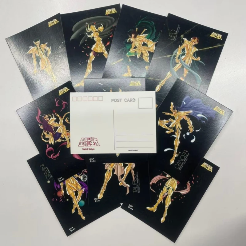 Saint Seiya Character Card Gold Saint A set of 12 Postcards Knights of the Zodiac Mu Saga Aiolia Shaka Dokho Aiolos Milo Camus