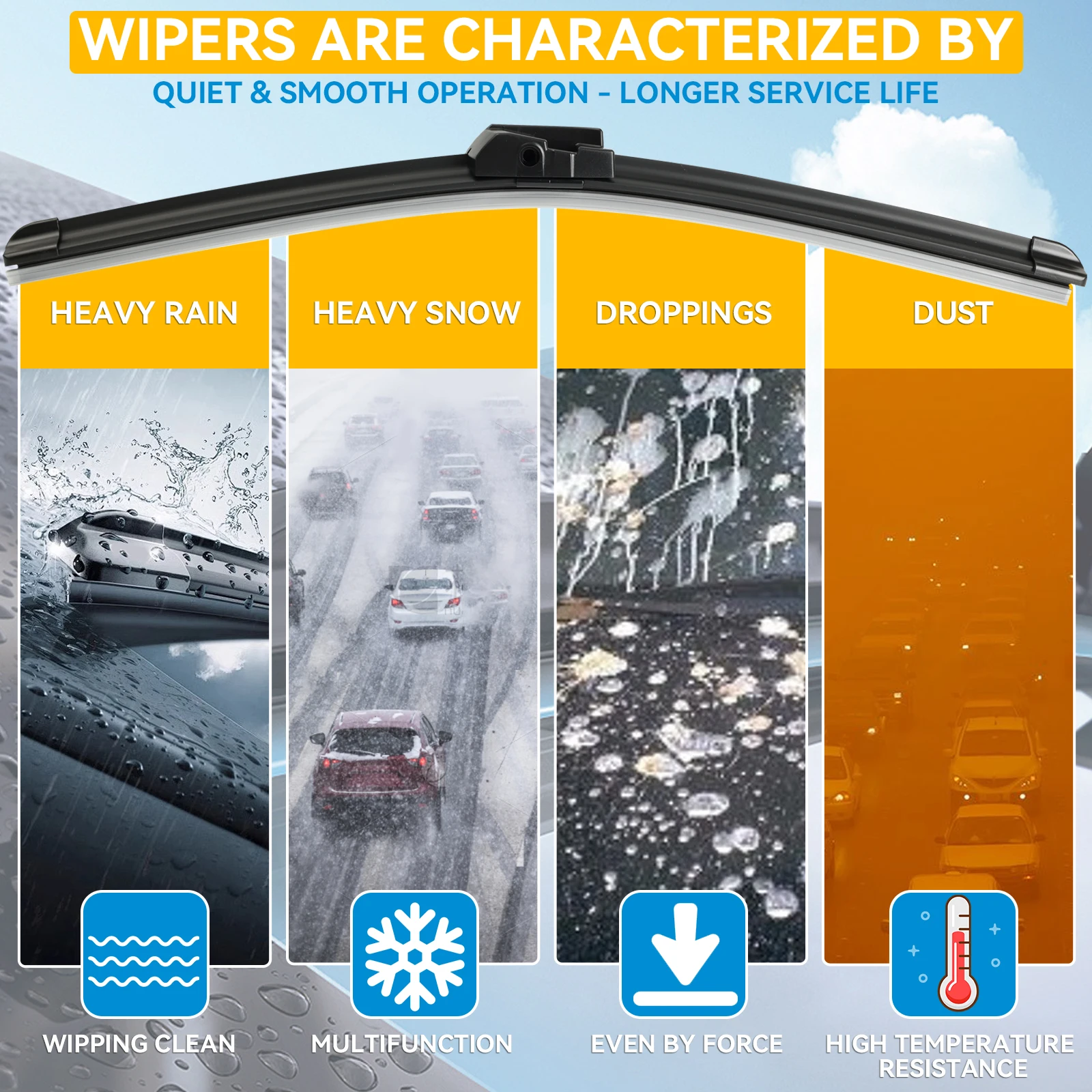 Erick\'s Wiper LHD Front Wiper Blades For BMW 5 Series F07 F10 F11 2011 - 2016 Windshield Windscreen Window Rain Brushes 26\
