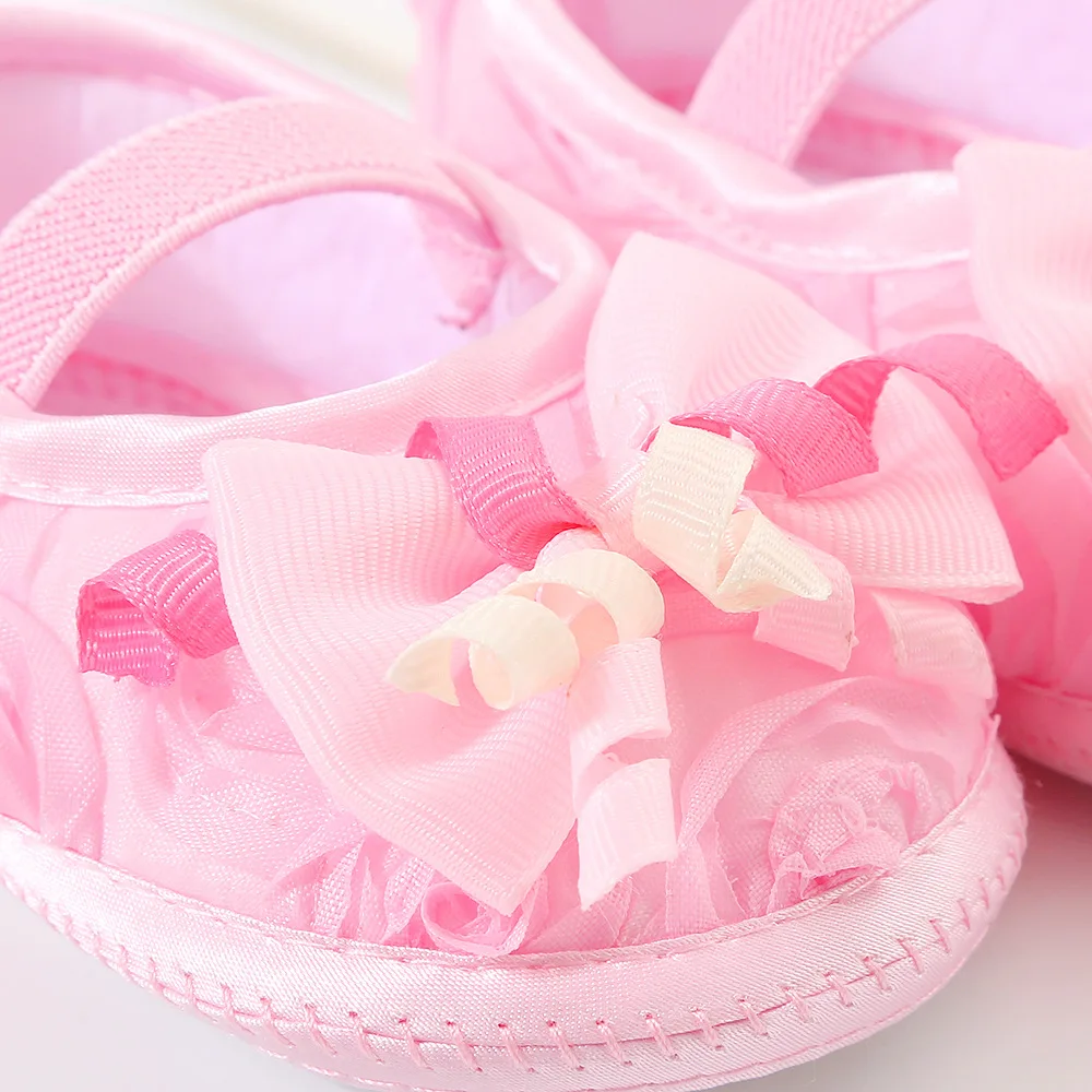 Spring Summer Newborn Baby Girl Shoes + Hairband Bowknot Flower First Walker Toddler Baby Shoes for Girl Photography Shoes