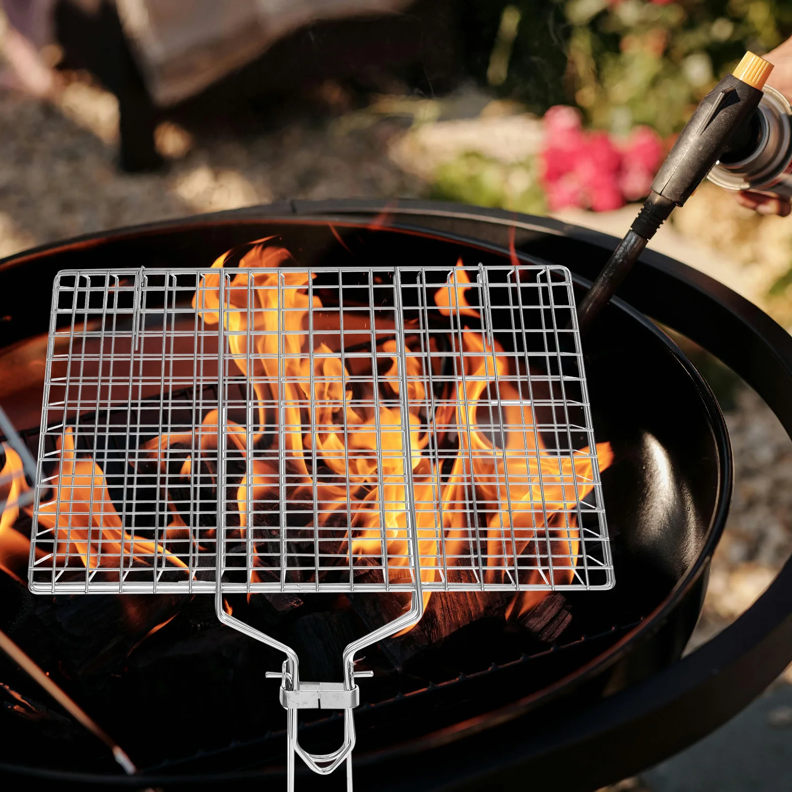 

Stainless Steel Barbecue Net Clips Grilled Fish Tool Portable Bbq Mesh Clamp Outdoor Picnic Grill Accessory Durable Heat